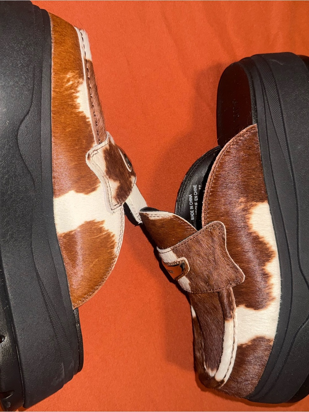 Nike Brown & White Cowhide Slip-On Mules - Picture 2 of 2